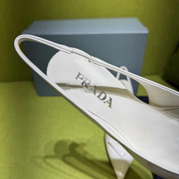 Prada Women's White Slingback Heels - Picture 6 of 7